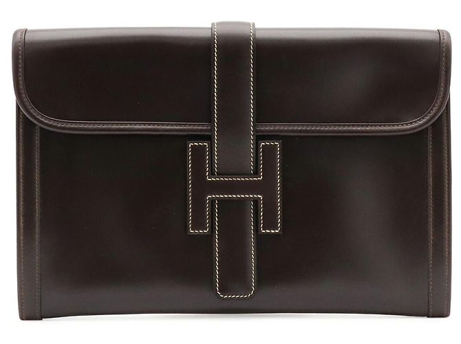 Hermès Borsa a pochette Hermes Jige PM Marrone