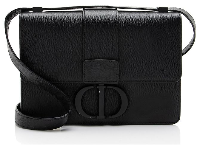Autre Marque Bolsa de aba Dior 30 Montaigne em couro Preto