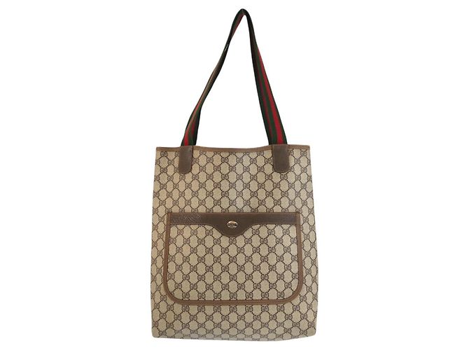 Gucci GG Supreme Tote Braun Beige