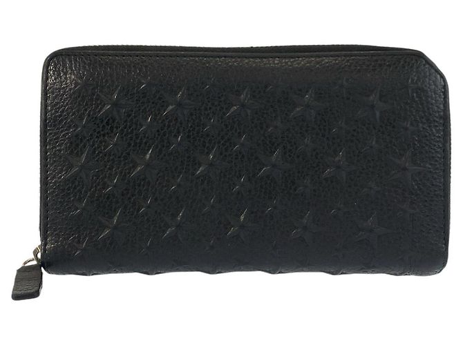 Jimmy Choo Star Emboss Long Wallet Black