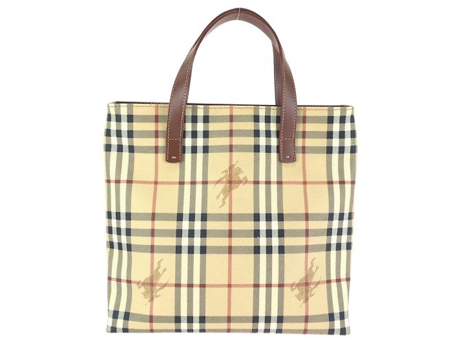 Sacola Burberry Nova Check Marrom Bege