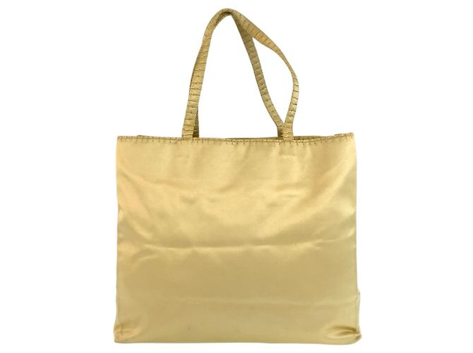 Prada Satin Tote Bag Yellow