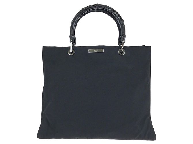 Gucci Bamboo Nylon Tote Bag Schwarz