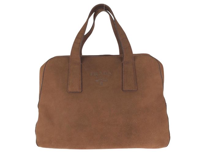 Sac Boston Prada Marron