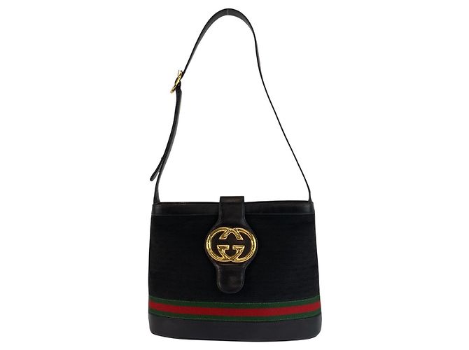 Bolsa de Ombro Gucci Micro GG Interlocking Preto