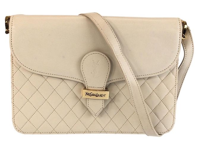Autre Marque Yves Saint Laurent gesteppte Schultertasche Weiß
