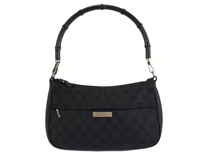 Borsa a tracolla Gucci Bamboo Nero