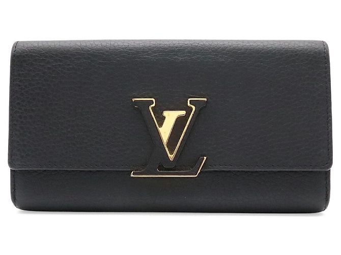 Portafoglio lungo Louis Vuitton Capucines Nero