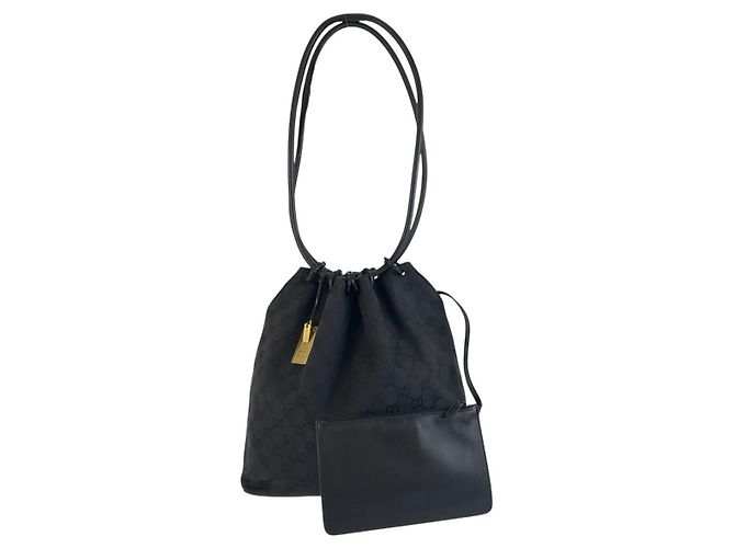 Gucci Drawstring Shoulder Bag Black