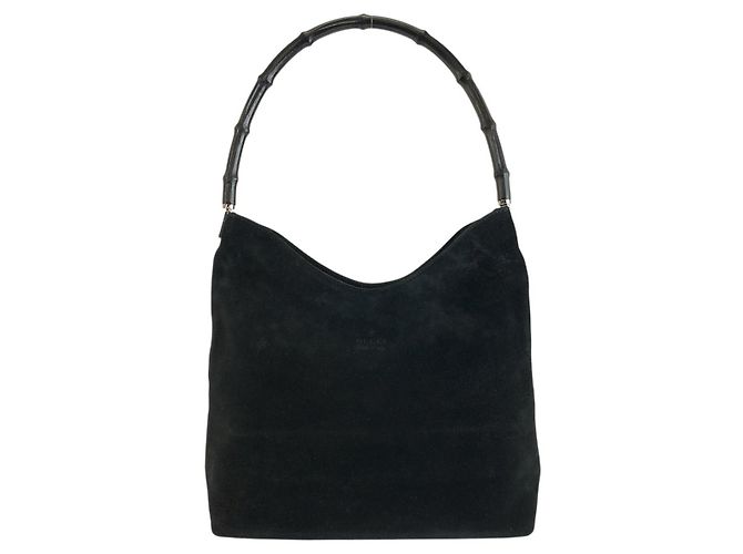 Gucci Bamboo Schultertasche Schwarz