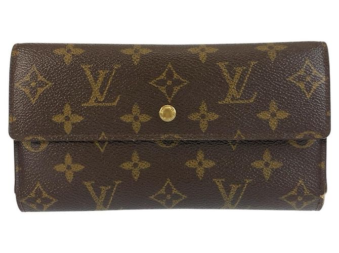 Louis Vuitton Monogram Portefeuille Tresor Marrone