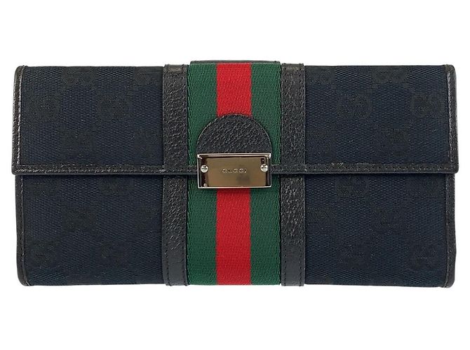 Gucci Long Wallet Black Cloth