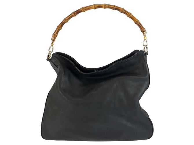 Borsa a tracolla Gucci Bamboo Nero