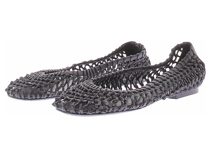 Autre Marque Bailarinas negras trenzadas Negro