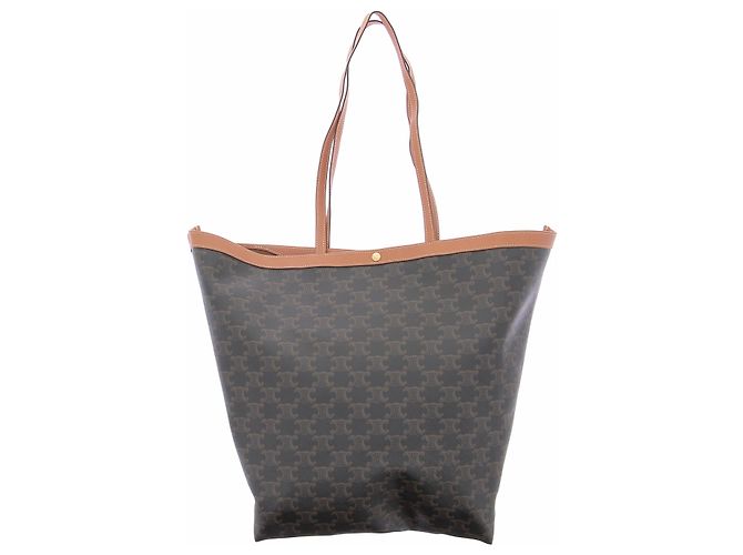 Céline Borsa in pelle marrone con loghi