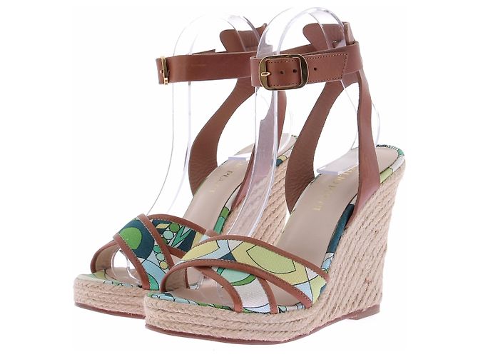 Emilio Pucci Grüne Keilabsatz-Espadrilles