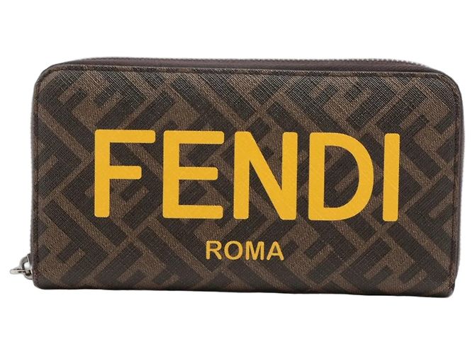 Fendi Zucca Zip-Around Wallet Brown
