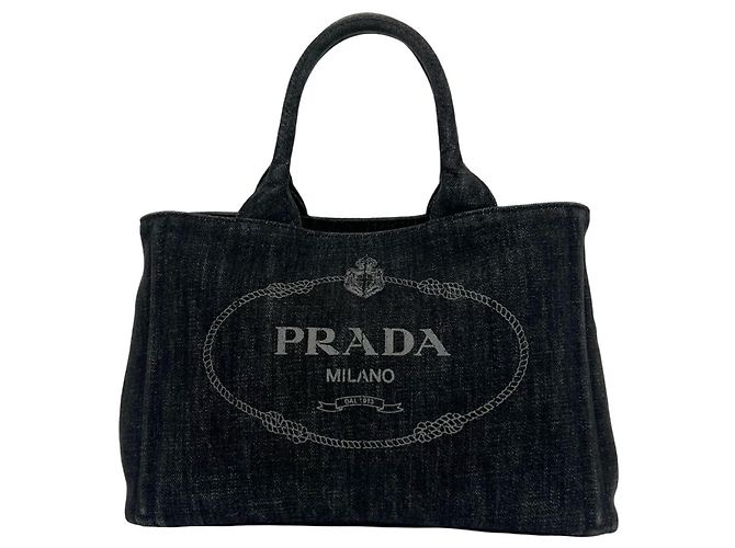 mala PRADA Canapa Mini Tote Bag Preto