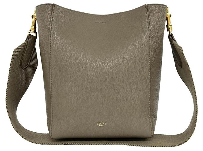 Céline Borsa a tracolla in pelle Celine Sangle Bucket Small Beige