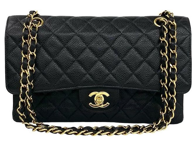 Sac à épaule Chanel Matelassé Coco Mark Double Flap Noir