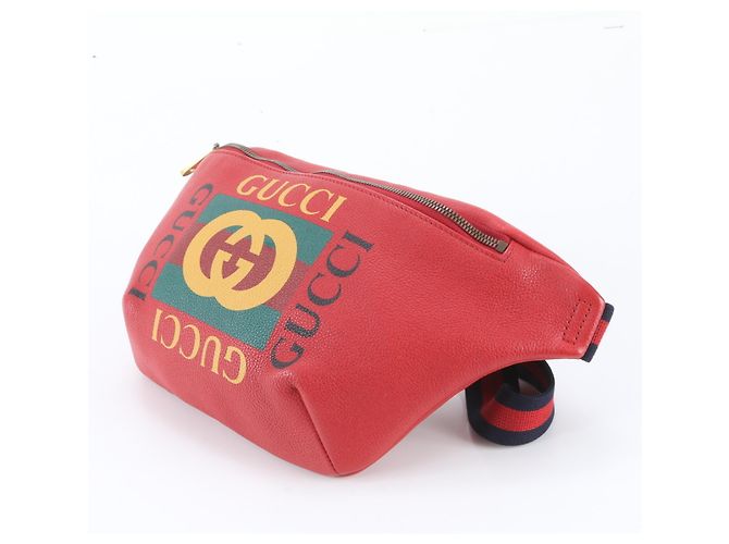 Borsa a tracolla 2-Way in pelle Gucci Rosso