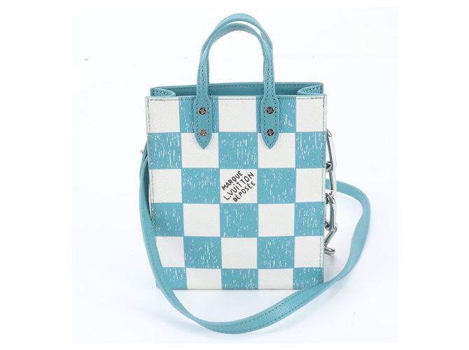 Louis Vuitton Sac Plat XS Damier Checkerboard com proteção RFID Turquesa