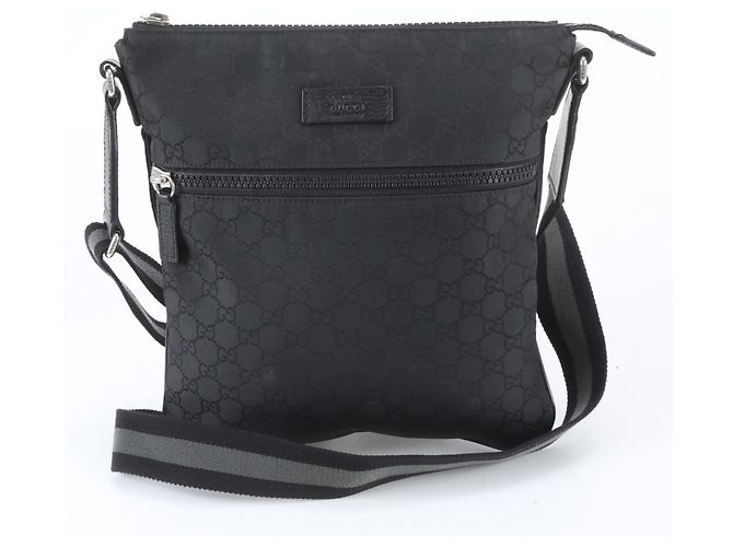 Borsa a tracolla Gucci GG in nylon e pelle Nero