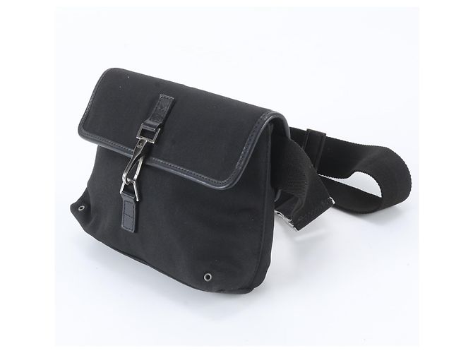 Borsa a tracolla 2-Way Gucci in pelle e nylon Nero