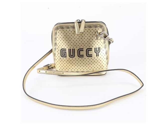 Borsa a tracolla in pelle Collaborazione Gucci x SEGA D'oro