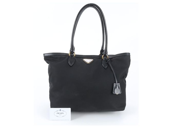 Tote Sac cabas Prada en nylon Tessuto Noir