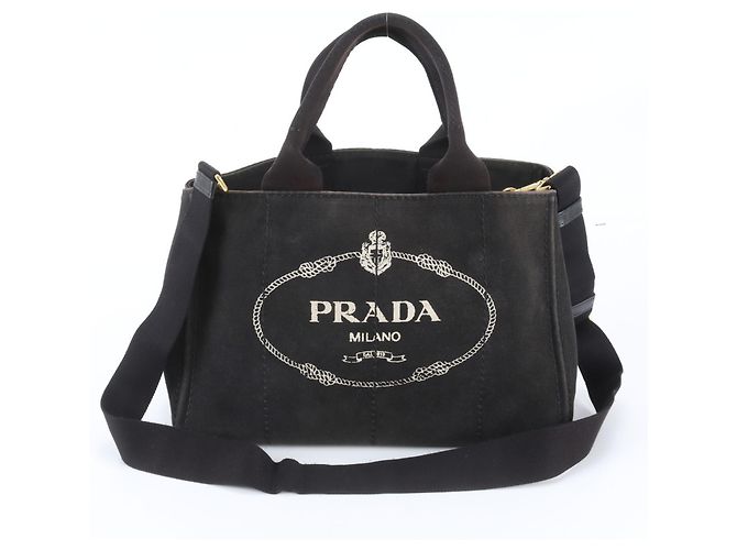 Tote Sac à main 2-Way Prada Canapa en Noir