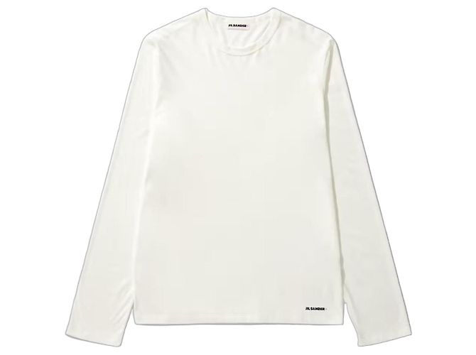 Jil Sander+ Langarm T-Shirt aus Bio-Baumwolle - Weiß