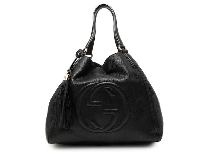 Borsa Tote Gucci Soho Cellarius in pelle nera, dimensione Medium Nero