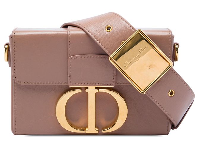 Autre Marque Borsa box 30 Montaigne Dior in pelle marrone Carne