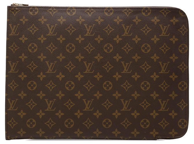 Louis Vuitton Brown Monogram Poche Documents Portfolio Marron