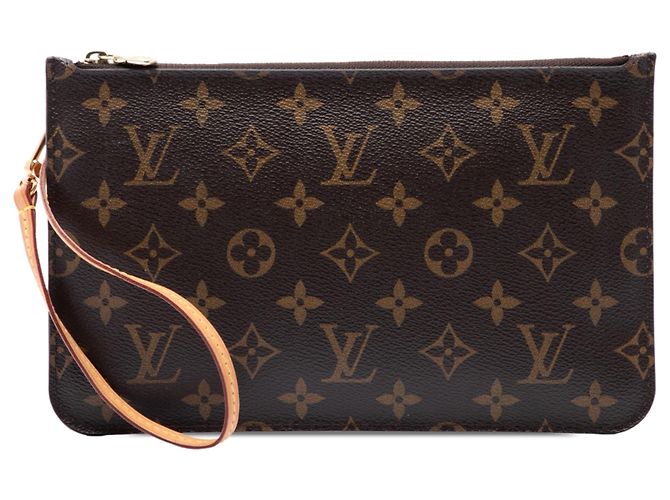 Pochette Louis Vuitton Brown Monogram Neverfull MM Marron