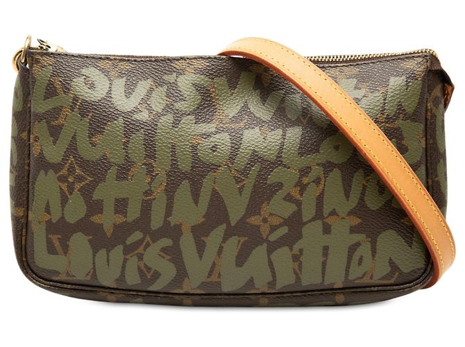 Louis Vuitton Brown Stephen Sprouse Monogram Graffiti Pochette Accessoires Marrone