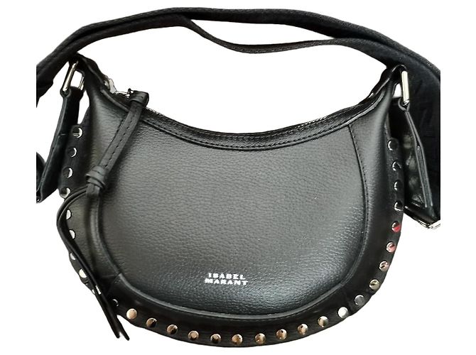 Isabel Marant Borsa a Tracolla in Pelle Nera Borchiata Nero