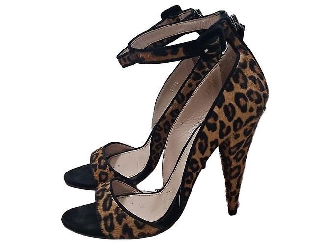Miu Miu Sandali con Tacco Leopardati Stampa leopardo