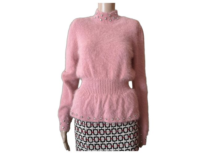 Pull en angora rose Tom Ford avec cristaux