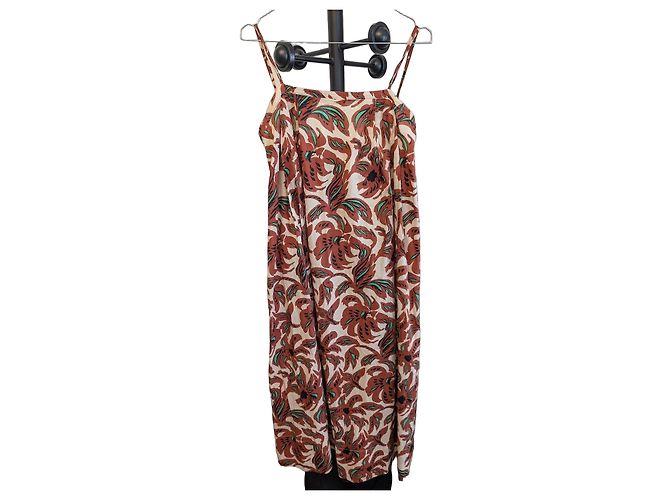 Soeur Maxikleid mit floralem Print Braun Schwarz Grün Roh