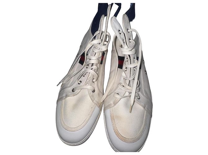 Baskets Gucci en toile blanches Bleu