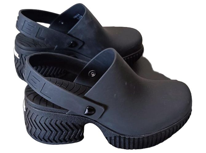 Autre Marque Sorel Black Platform Clogs Size 38