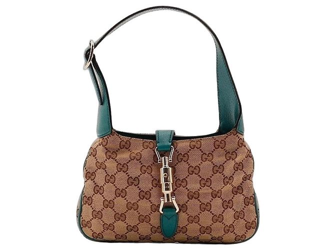 Bolsa Hobo Gucci Jackie Monogram Canvas Marrom Monograma