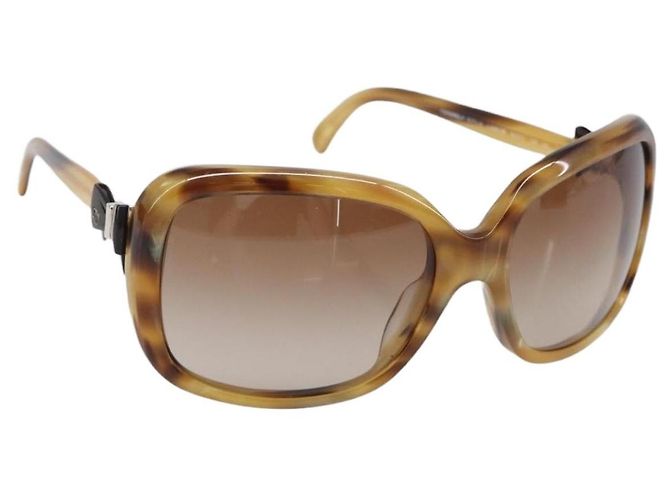 Gafas de sol CHANEL plástico Beige CC Auth 200690A