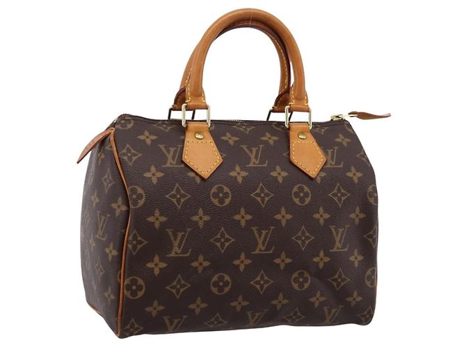 LOUIS VUITTON Monogram Speedy 25 Bolsa de mão M41528 LV Auth 201143SAV Monograma