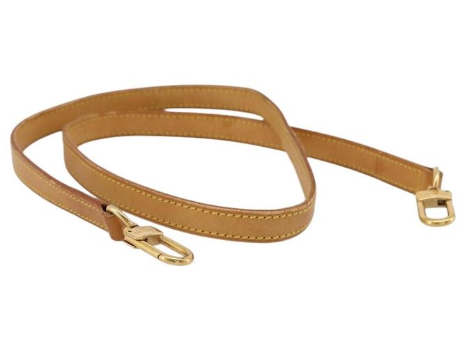 LOUIS VUITTON Nume leather Shoulder Strap Leather 39"" Beige LV Auth BA15748