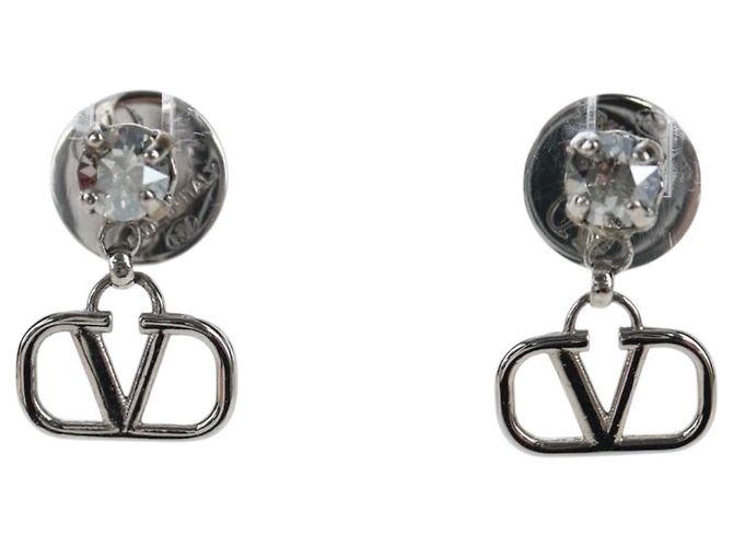 VALENTINO Ohrringe Metal Silver Auth BA15474V Silber