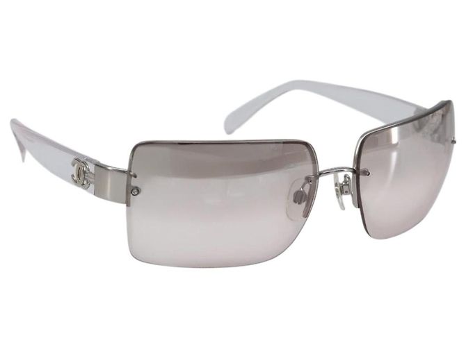 Óculos de sol sem aro CHANEL plástico Clear CC Auth BA15664M
