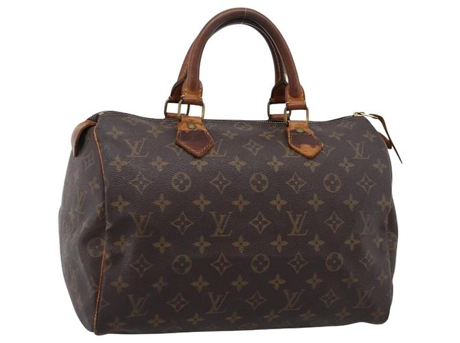 LOUIS VUITTON Monogram Speedy 30 Bolsa de Mão M41526 LV Auth 203162 Monograma